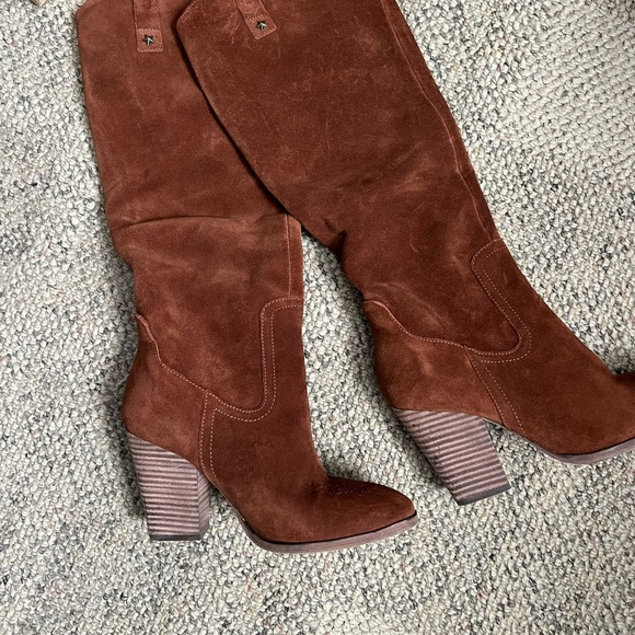 Free people suede cowboy knee high boots - Picture 3 of 4